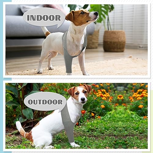Dog Arm Sleeve for Front Leg to Stop Licking Surgical Wounds and Skin - color: Grey, size: S