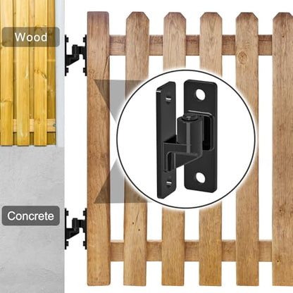 Insaga Heavy Duty Gate Hinges, 4Pack High Strength Steel with Electroplated Finish, 600LB Load Capacity, Thick 6mm Black Hinges for Farm Gates, Fences, Barns, Sheds & Outdoor Gates (4.9"x1.5") - color: Black-4Pack
