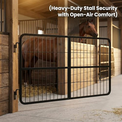 Welded Horse Stall Door, 48 x 24in Stall Guards for Horses with Two-Way Opening, Heavy Duty 0.8in Stall Gate, Stronger Horse Stall Guard Ideal for Standard Barn Doorways and Equestrian Properties