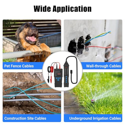 U610 Underground Wire Locator, Underground Cable Locator Wire Tracker for Pet Fence Buried Cables, Test Short Circuit Breaker of Wall and Underground Cables