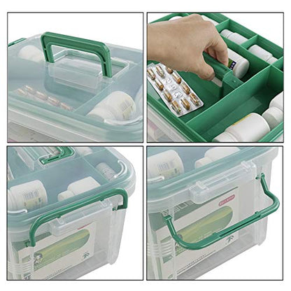 First Aid Kit Container, Clear Organizer Box, Medicine Organizer