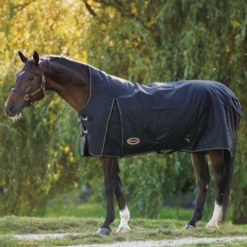 Country Pride Paladin Heavyweight Turnout Blanket, Extended Neck, 1200D Cordura Outer Shell, 300g Poly-Fill Insulation, Waterproof and Breathable, Detachable Leg Straps (84) - size: 84