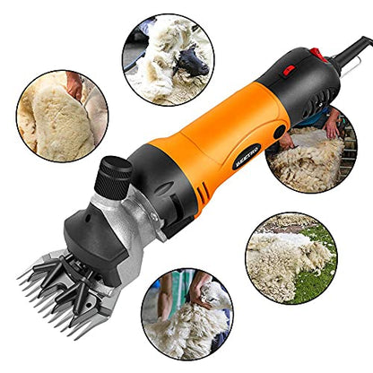 BEETRO 500W Electric Professional Sheep Shears, Animal Grooming Clippers for Sheep Alpacas Goats and More, 6 Speeds Heavy Duty Farm Livestock Haircut - size: One set of blade