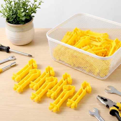 75Pcs Reversed Extender Electric Fence T Post Insulators, Yellow