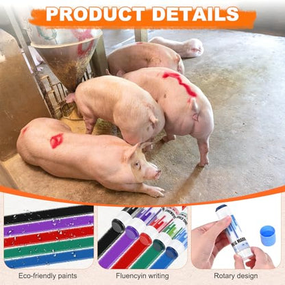 M METERXITY 5-Pack Livestock Marker, 11.6 Cm/4.6 Inches Medium Animal Crayons for Pig/Cattle/Cow/Sheep Supplies, Farming Livestock Marking Crayons [Blue] - color: Blue