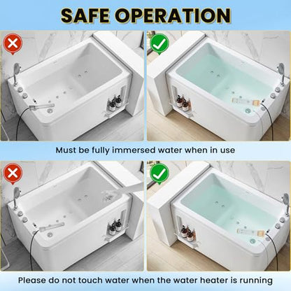 Immersion Water Heater, 2000W Portable Pool Heater with Thermostat & Auto Shut-Off, Electric Bucket Heater with Protective Cover for Inflatable/Above Ground Pools, Bathtub, Camping - Shiny Yellow - color: Shiny Yellow