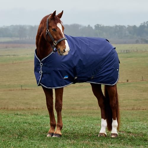 WeatherBeeta ComFiTec Tyro Turnout Standard Neck 50g, Navy/Charcoal, 69" - size: 69"