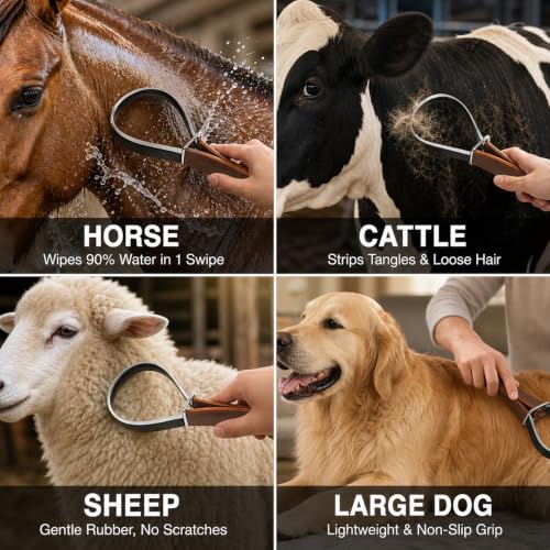 Horse Shedding Blade & Sweat Scraper 2-in-1 Grooming Cattle Sheep - size: 1 pcs