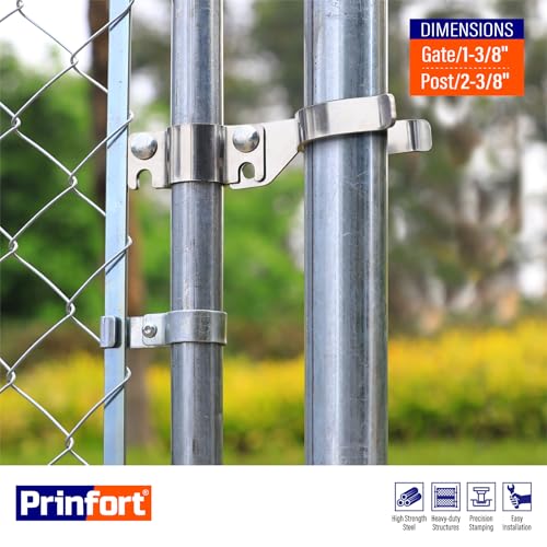 Heavy Duty Stainless Steel 1-3/8" x 2-3/8" Chain Link Fence Gate Fork Latch with Hole for Padlock（Fit 1 3/8" Gate Frame） 1Pack - size: 1-3/8''x2-3/8''-1P