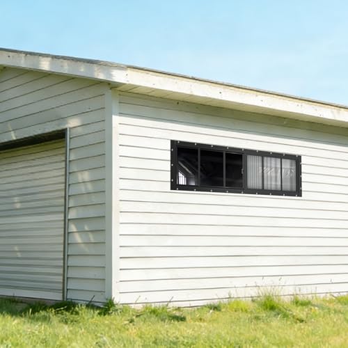 Yuzzy Shed Windows 2 Pack, 10"x29" Sliding Windows Transom Window with Tempered Glass and Removable Fiberglass Screen for Shed, Chicken Coop, Playhouse, Household, Garage, Barns (Black) - color: Black, size: 10"x29"