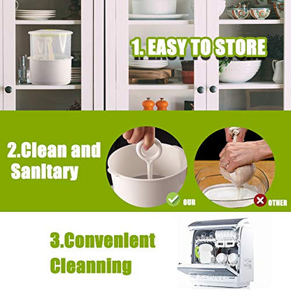 Multiple Usage Food Strainer Greek Yogurt Strainer Maker with 200 Micron Nylon Cheesecloth Bag Food Grade Polycarbonate and Stainless Steel Mesh BPA-Free, Soy Milk Juice Tea Filter 1.5-Quart