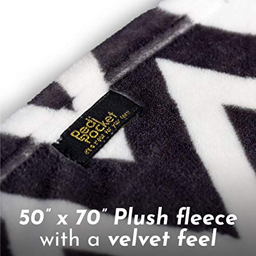 50"x70" Chevron Chic Foot Pocket Blanket Plush Fleece Non-Electric - color: Chevron Chic
