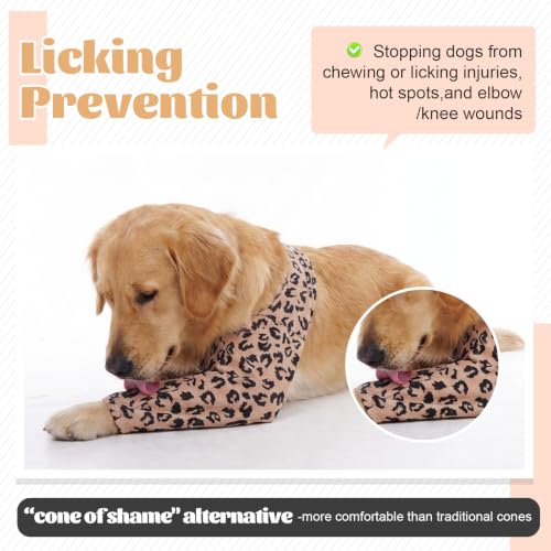 Arm Sleeve for Dog Wound After Surgery Skin Problems Calluses - color: Brown Leopard Print, size: 2XS