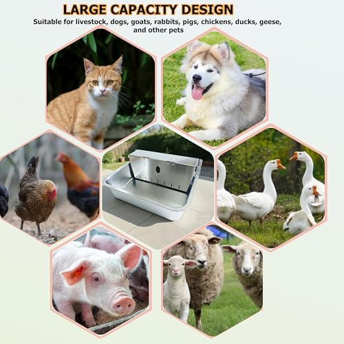 Stainless Steel Automatic Pet Waterer with Flip-Top & Wall Mount - size: Large-Flip cover