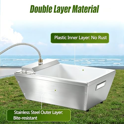 4Gal Dog Water Bowl Dispenser Automatic Livestock Water Trough