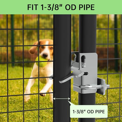 Kennel Gate Latch Butterfly Latch Kennel Gate Latch for 1-3/8'' Chain Link Dog Kennel Gate Latch for Kennel Gate Frame, with U-Bolt & Nuts (2 Pack)