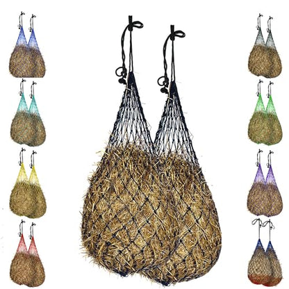 Majestic Ally Hay Net, Set of 2, Length - 54”, Holes 3"x3" for Horses - color: Black