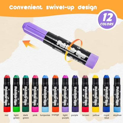 Avont Pet Safe Dog Hair Dye - Gentle Temporary Washable Paint 12 Colors - color: 12 Colors