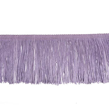 Chainette Fringe Trim 5 Yard x 4 Inches Fabric Tassel Trims - color: Light Purple, size: 4"-5Yards/R