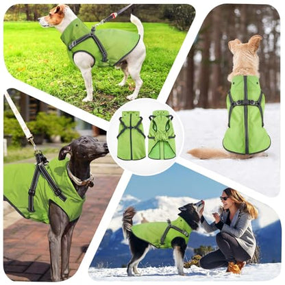 Dog Raincoat Waterproof Dog Hoodie Reflective Dog Raincoat Hooded Adjustable Rain Jacket for Small Medium Large Dogs Puppies (Green, M) - color: Green, size: M