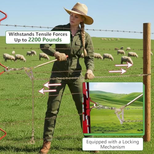 2 Pack Chain Link Fence Stretcher Tool, Steel Fence Wire Tensioner