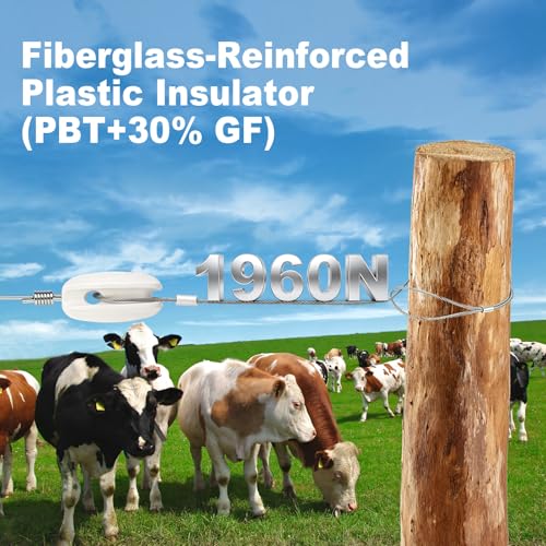 6Pcs Electric Fence End Insulator with 0.8m Wire 200kgf