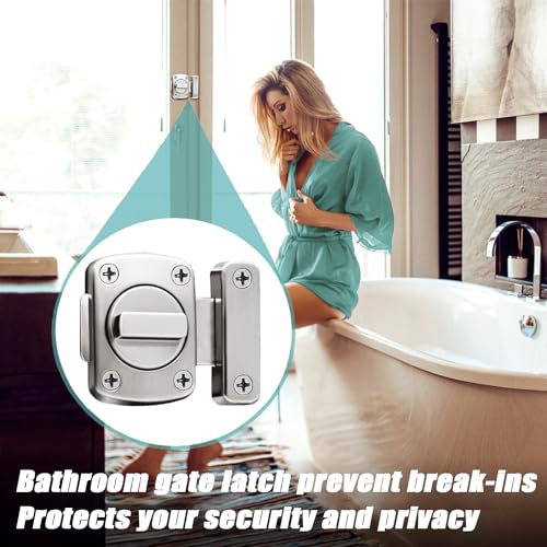 Bathroom Stall Door Latch Inner Door Reinforcement Lock - color: Silvery
