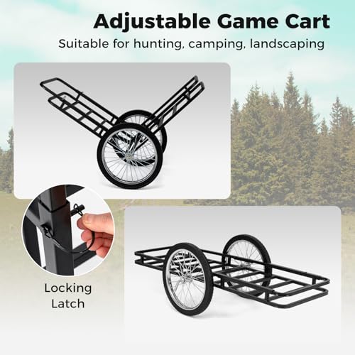 Goplus Folding Deer Cart, 550 LBS Adjustable Game Cart with 20 Inch Big Wheels, Heavy Duty Cargo Carrier, 2-in-1 Deer Hauler for Luggage, Firewood, Animal - style: 30.5" x 39.5" x 46"