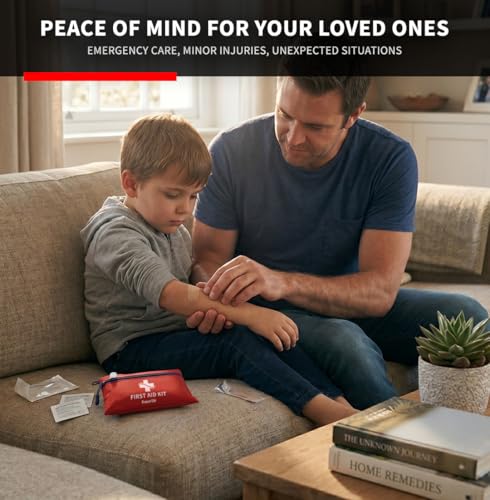 Protect Life Travel First Aid Kit for Car - Small Mini Emergency Kit, 100 Piece Waterproof First Aid Kit for Home, Camping, Boat & Hiking - Includes Emergency Blanket & First Aid Guide - size: 100 Pieces