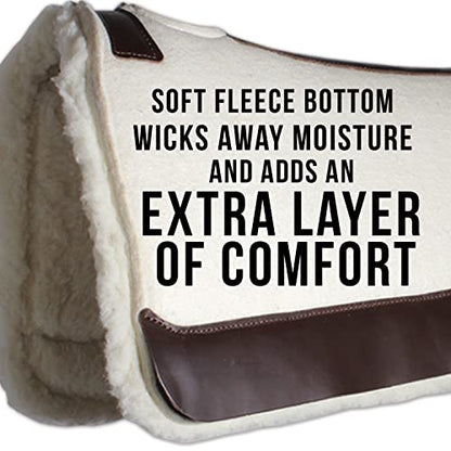 Professional's Choice 100% Steam-Pressed Saddle Pad | Wither Relief and Helps to Protect Against Pressure Points | Soft Fleece Bottom | 31" x 32" | 1 1/4" Felt | Tan