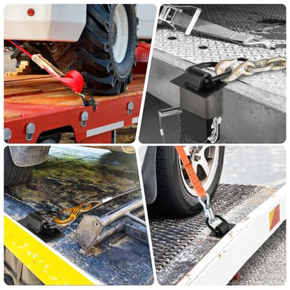 6Pcs Stake Pocket D Rings Trailer Tie Down with Hitch Pin 2” x 4” 12000lbs Heavy Duty