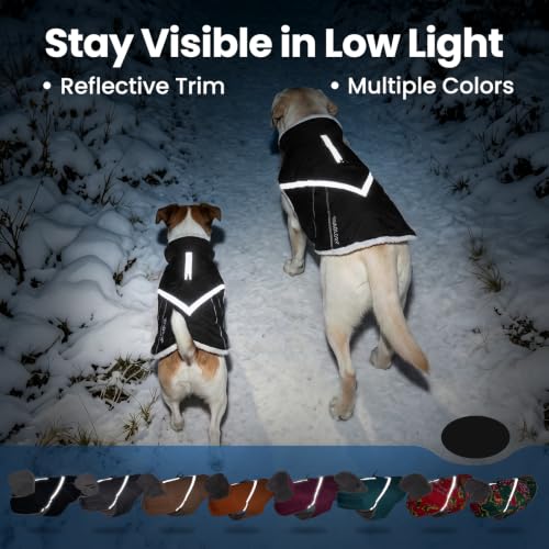 VIVAGLORY Dog Jacket Warm Snowrap Dog Winter Coat Vest, S, Black - color: Black, size: S(Chest: 18-22'')