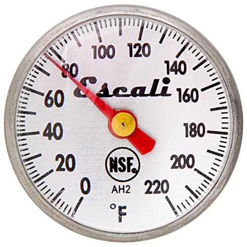 Escali AH2 Instant Read Small 1-inch Dial Thermometer Fahrenheit Protective Sheath Shatter Proof NSF Certified Commercial (5-inch Probe Length) - style: Dial