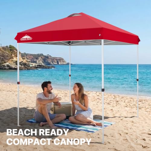 EAGLE PEAK 6.6x6.6 Pop Up Canopy Tent Easy Up Canopy Outdoor, Red - color: Red, size: 6.6x6.6