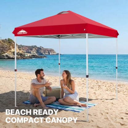 EAGLE PEAK 6.6x6.6 Pop Up Canopy Tent Easy Up Canopy Outdoor, Red - color: Red, size: 6.6x6.6
