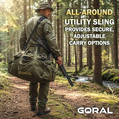 GORAL 2-Point Rifle Sling Strap with Swivels Hooks, Gun Sling with Padded Shoulder Strap Length Adjuster and Two Points Secured Swivel for Outdoors, Hunting and More
