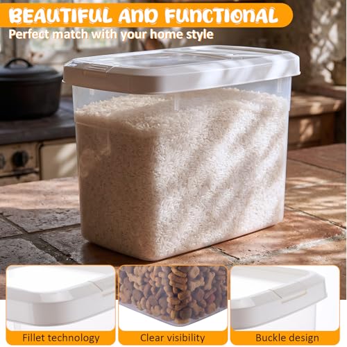 2 Pack 18 Lbs Airtight Dog Food Storage Container with Scoops - size: 18 Lbs