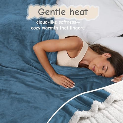 Soypipo Electric Heated Blanket 50"x60", 9 Heat Settings 10-Hour Auto-Off - color: 11-blue, size: Throw 50"x60"