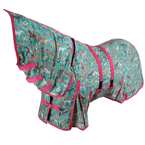 Showman Pasture Posies Mesh Fly Sheet w/Neck Cover