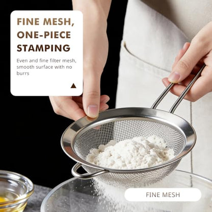 NileHome 7.8-Inch Diameter Stainless Steel Mesh Strainers,Silver - color: 7.8"-Silver