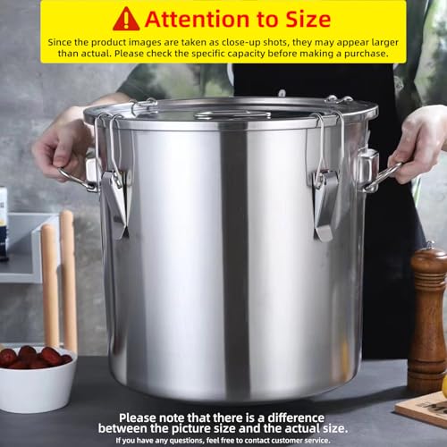 Stainless Steel Airtight Food Storage container with Lid for Pantry Kitchen - size: 8.72gal
