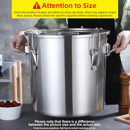 Stainless Steel Airtight Food Storage container with Lid for Pantry Kitchen - size: 8.72gal