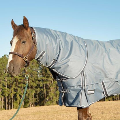 Jeffers Poplar Head Refuge 1200 Denier Turnout Blanket, Hamilton Blue, 69" – Waterproof & Breathable Horse Blanket, 240g Insulation, Adjustable Fit for Comfort & Safe Use, Durable Design - size: 69 in
