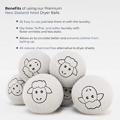 ALBEN Bundle: Magnetic Lint Bin for Laundry Room, Wool Dryer Balls, and Mesh Garment Bags - The Ultimate Lint Container for Laundry Room and More (Farmhouse White)