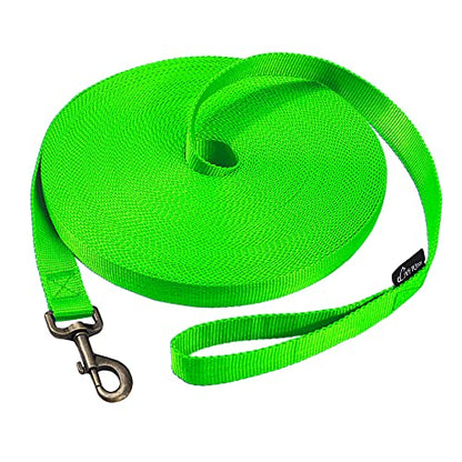 HIKISS Long Dog Leash Obedience Recall Training Agility Lead with Thickening Material for Large Dog - 15ft 20ft 30ft 50ft 100ft Training Leash(Green 15ft) - color: T5:Large Dog Thicken green, size: 15 Feet