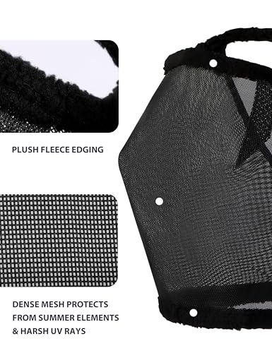 Harrison Howard All Round Mesh Horse Fly Mask UV Protective with Fleece Padded Edging Black S - color: Black, size: Small (Yearling)