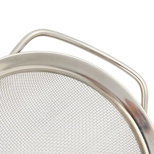 Restaurantware Fine Mesh Strainer 1 Count 12.6" x 5.5" x 2.3" with Silicone Handle Stainless Steel Extra Fine Mesh Strainer Heat-Resistant Handle Dishwasher-Safe for Rice, Quinoa, Pasta - size: Standard, Extra Fine Mesh-5 1/2"