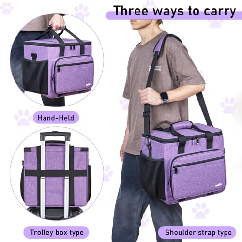 GMAK Pet Grooming Bag,Pet Hair Clipper Organizer Grooming Bag for Equipment - color: Purple