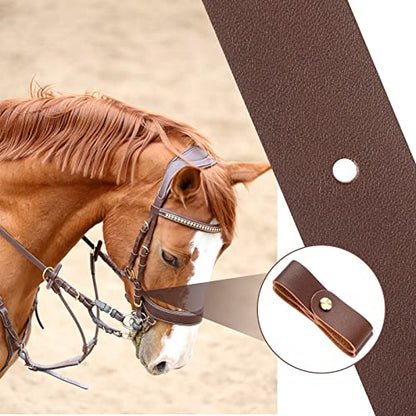 Chunful 6 Pcs Leather Breakaway Halter Replacement Straps for Horses - color: Brown