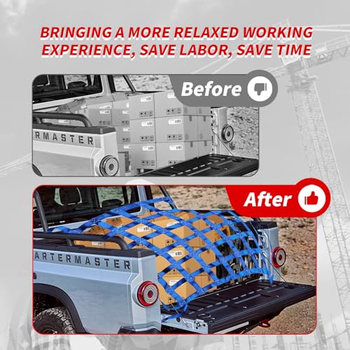 4.92' x 4.92' Heavy Duty Cargo Lifting Net, Blue - color: Blue, size: 4.92'X4.92'